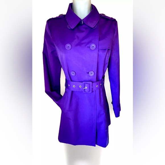 ☔️KENNETH COLE☔️ SHORT GOMMET BELT RAIN TRENCH COAT NWOT🌂 - Picture 2 of 16